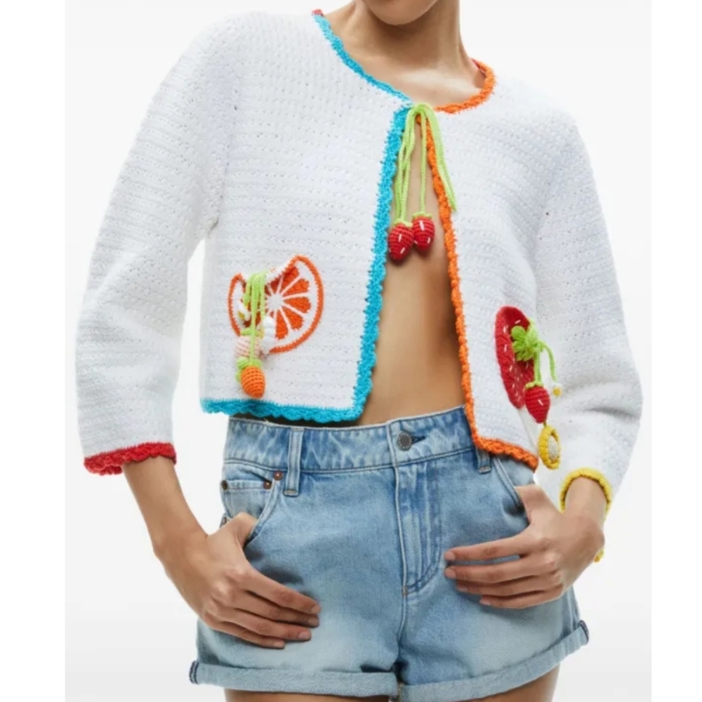 ALICE + OLIVIA Crochet Cardigan - Picture 5 of 8